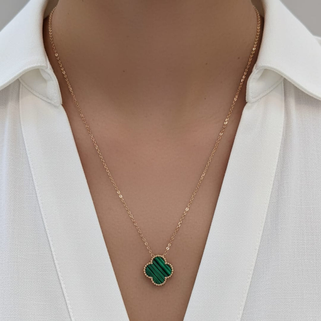Premium Anti-Tarnish Steel Four-Leaf Clover Pendant Chain