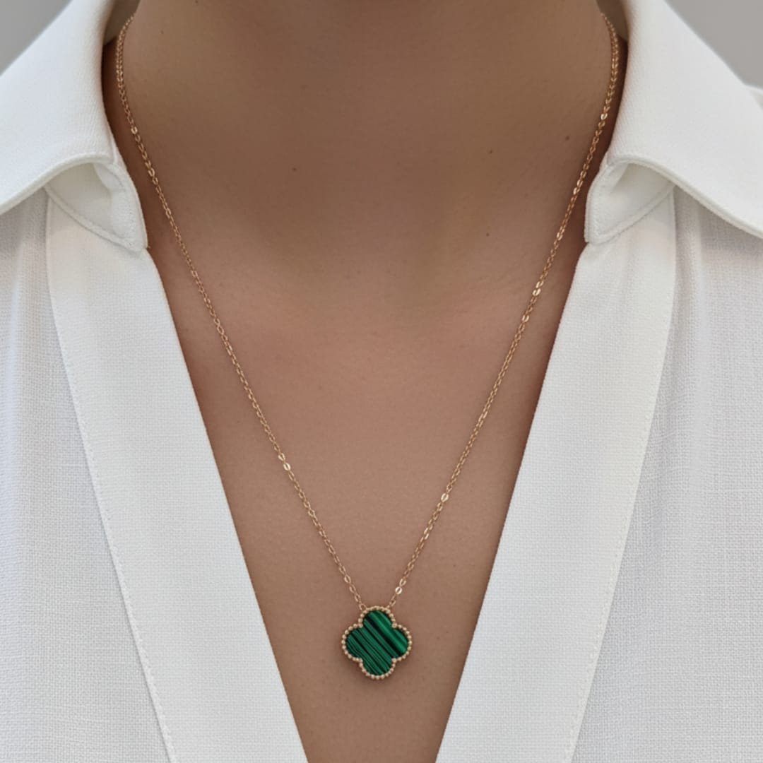 Premium Anti-Tarnish Steel Four-Leaf Clover Pendant Chain