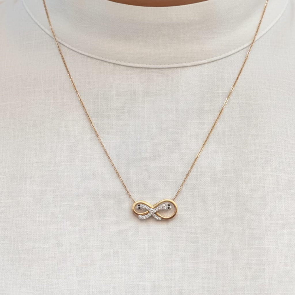 Premium Anti-Tarnish Steel Double Snake Infinity Pendant Chain