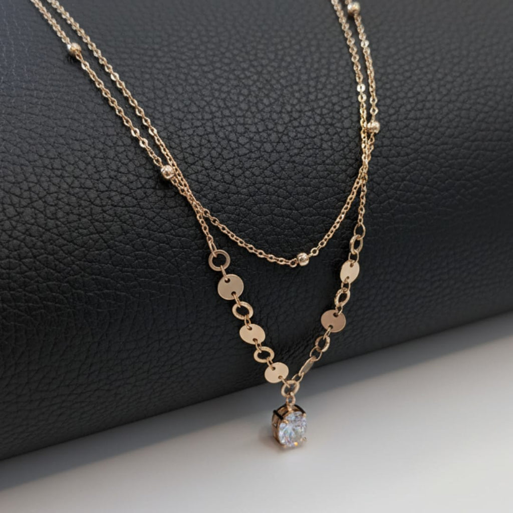 Premium Anti-Tarnish Steel Layered CZ Pendant Chain