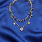 Premium Anti-Tarnish Steel Layered Heart Charm Chain