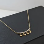 EverShine Anti-Tarnish Stainless Steel CZ Butterfly Charm Chain