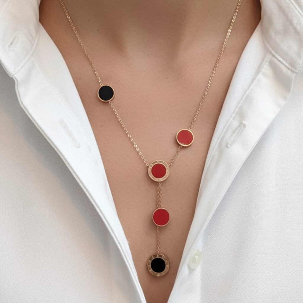 EverShine Anti-Tarnish Stainless Steel Multi Disc Lariat Chain