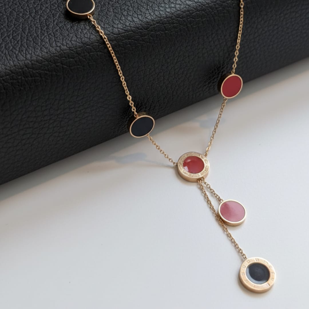 EverShine Anti-Tarnish Stainless Steel Multi Disc Lariat Chain