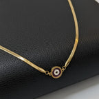 Premium Anti-Tarnish Steel Gold Evil Eye Pendant Chain