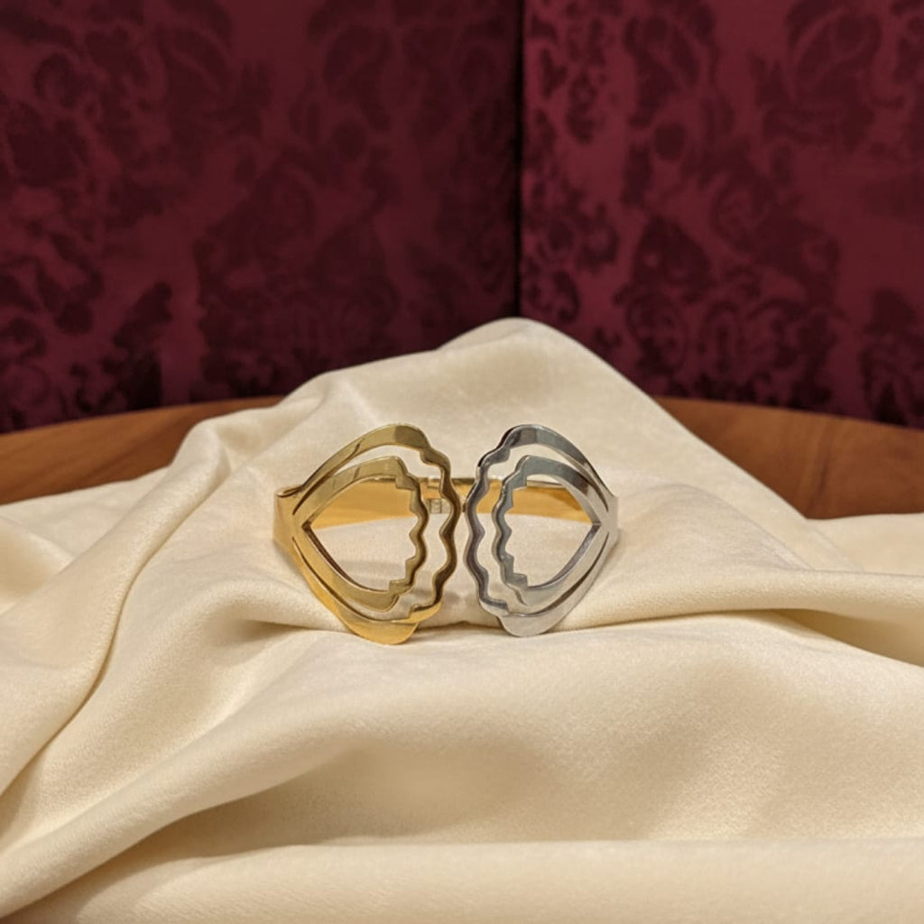 Open Heart Layered Statement bangle