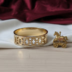 Gold Geometric Lattice Cuff Bangle