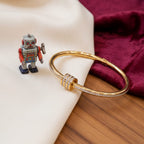 Gold Barrel Clasp Diamond Bangle