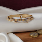 Gold-Tone Nail Bangle with Multi-Colour beads