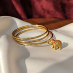 Slim Plain Gold-Tone Stacking Bangle