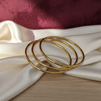 Slim Plain Gold-Tone Stacking Bangle