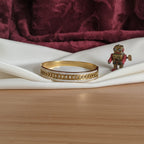 Cuban Link Crystal Border Gold-Tone Bangle