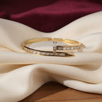 Nail Wrap Baguette Crystal Gold-Tone Bangle