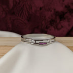 Dual Bar Crystal Silver-Tone Bangle