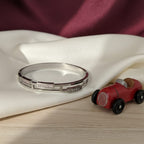 Dual Bar Crystal Silver-Tone Bangle