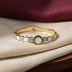 Roman Dial White Enamel Gold-Tone Bangle