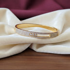 Pavé Trio Slider Gold-Tone Bangle