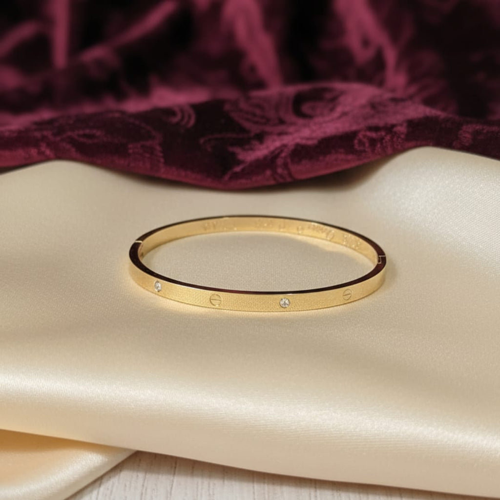 Starlight Solitaire Gold-Tone Bangle
