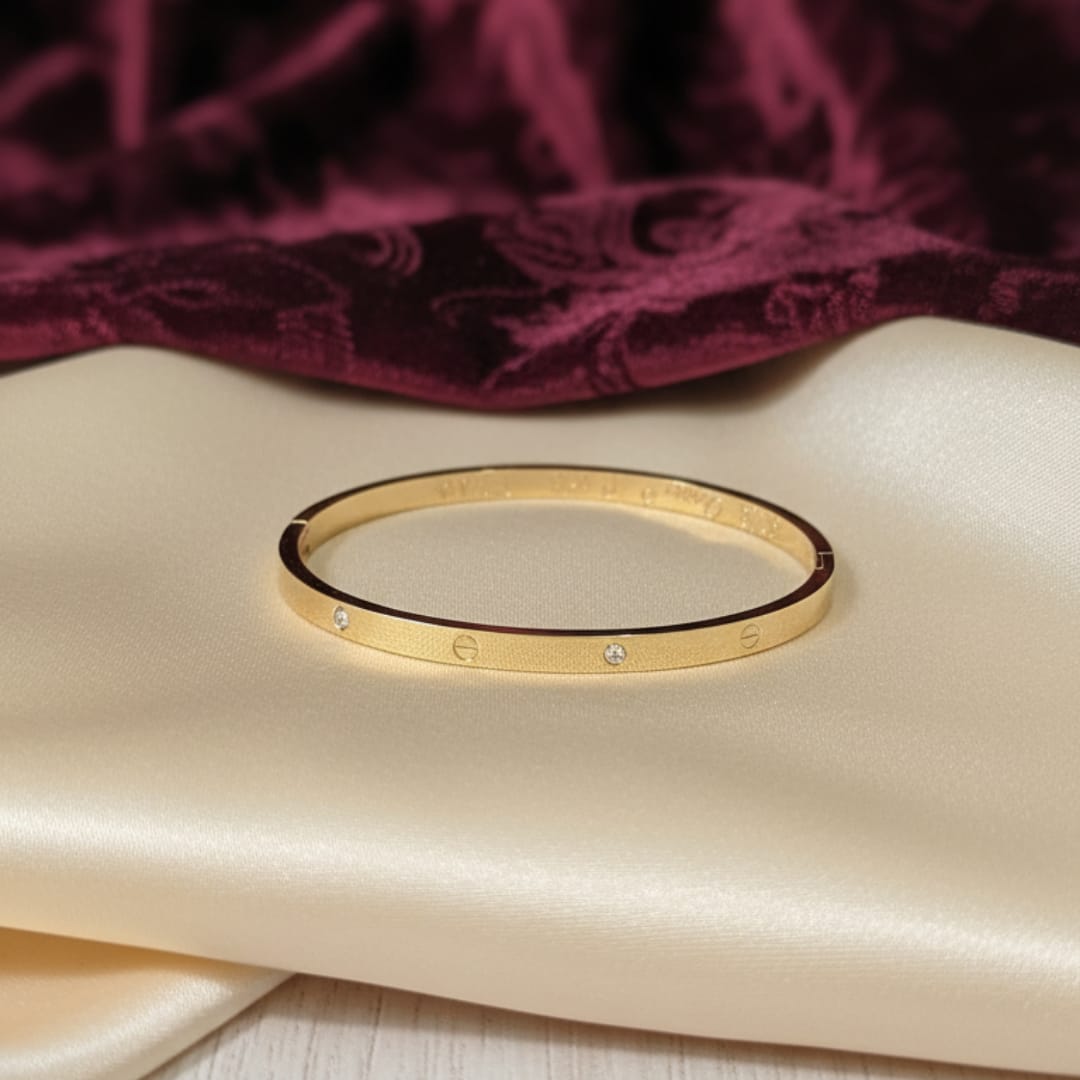 Starlight Solitaire Gold-Tone Bangle