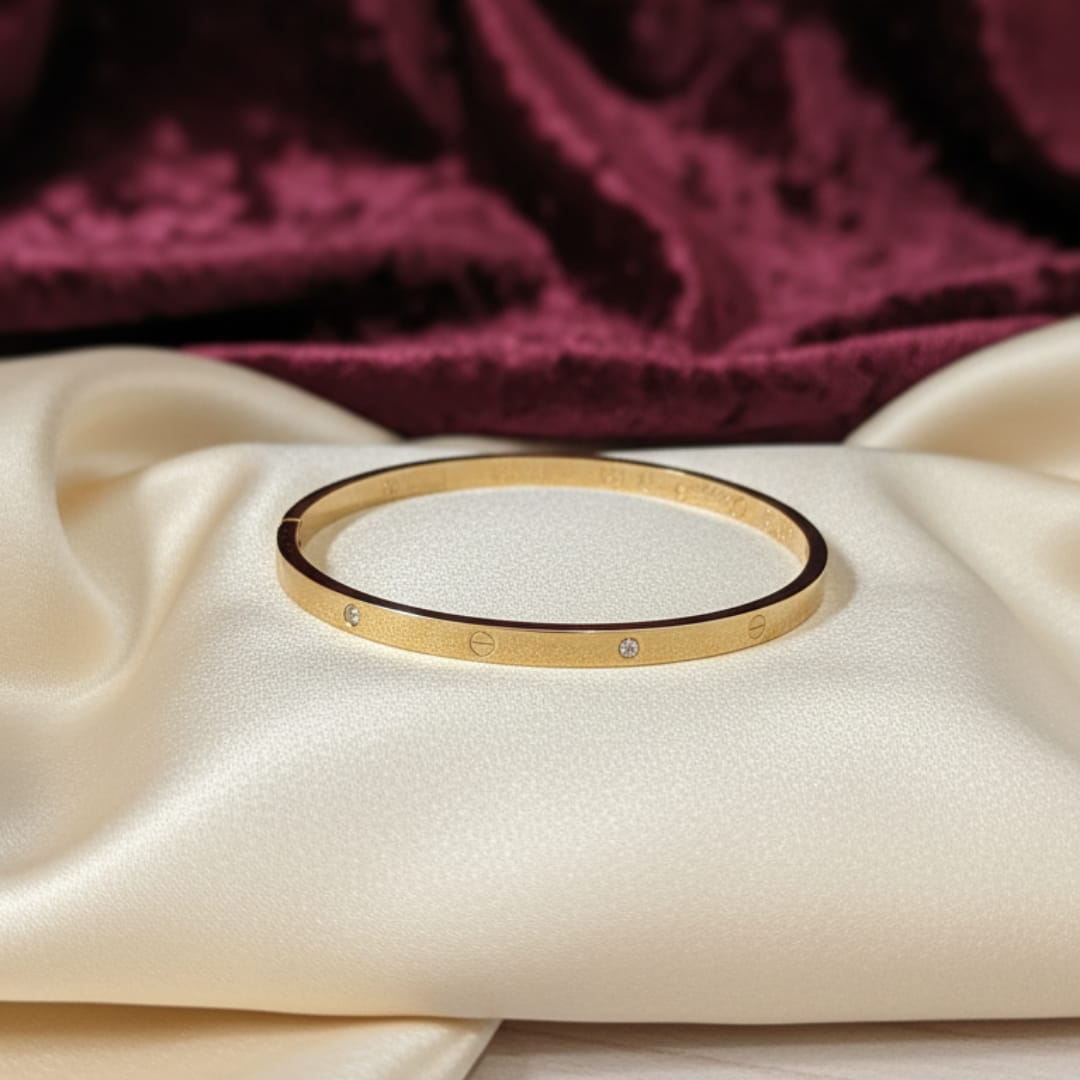 Starlight Solitaire Gold-Tone Bangle