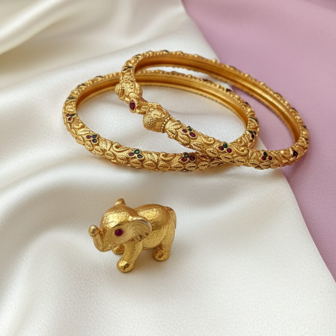 Elegant Matte Finish Meena Bangles for Everyday Wear