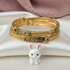 Matte Ethnic Leela Bangle Set with Black Meenakari