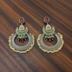 Kundan Chandbali Earrings with Jhumki & Gold Ghungroo
