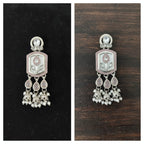 Mughal Tulip Enamel Drop Earrings with Jhumki
