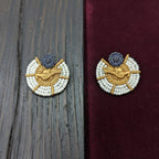 Hamsa Bird Fan Stud Earrings
