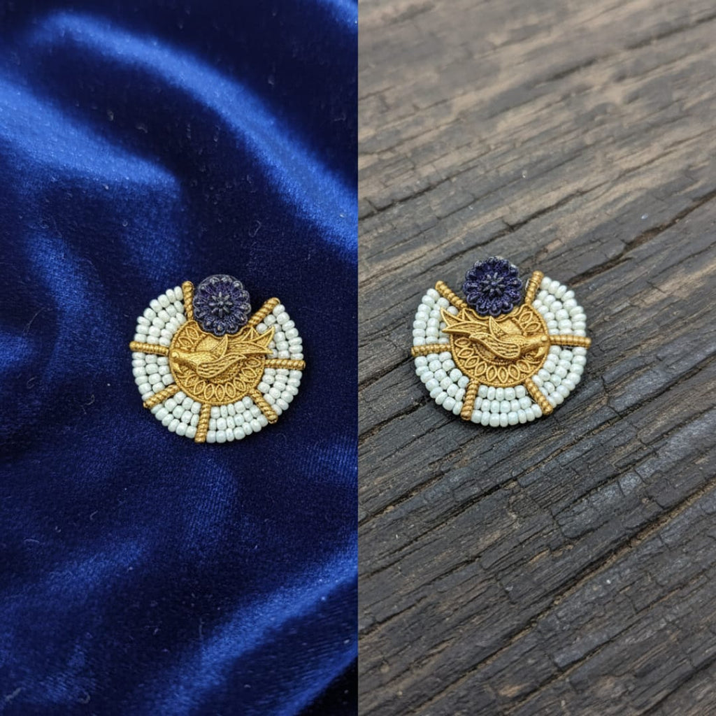 Hamsa Bird Fan Stud Earrings