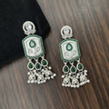 Mughal Tulip Enamel Drop Earrings with Jhumki