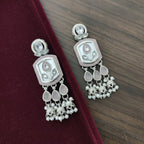 Mughal Tulip Enamel Drop Earrings with Jhumki