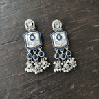 Mughal Tulip Enamel Drop Earrings with Jhumki