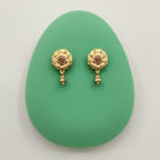Zahra Engraved Stone Jhumka Drop Earrings
