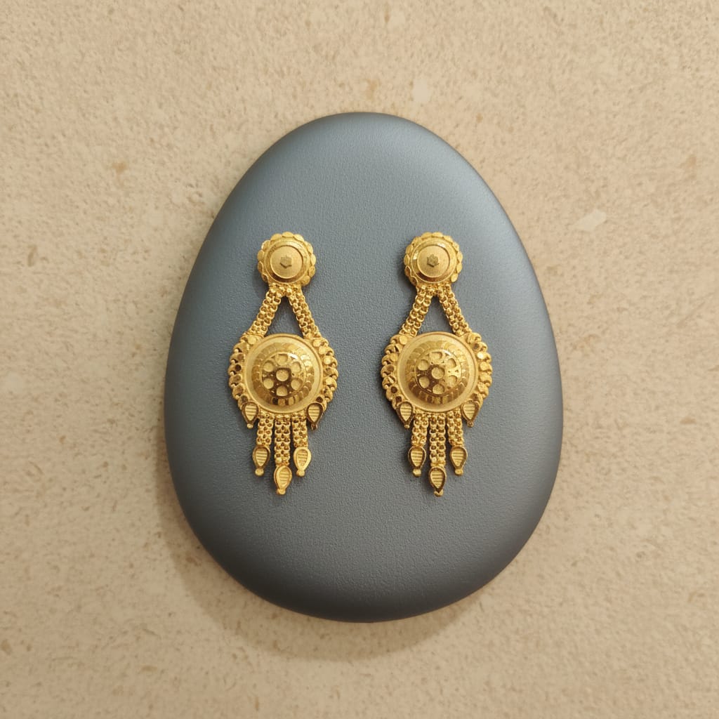 Rajwadi Gold Chandelier Earrings
