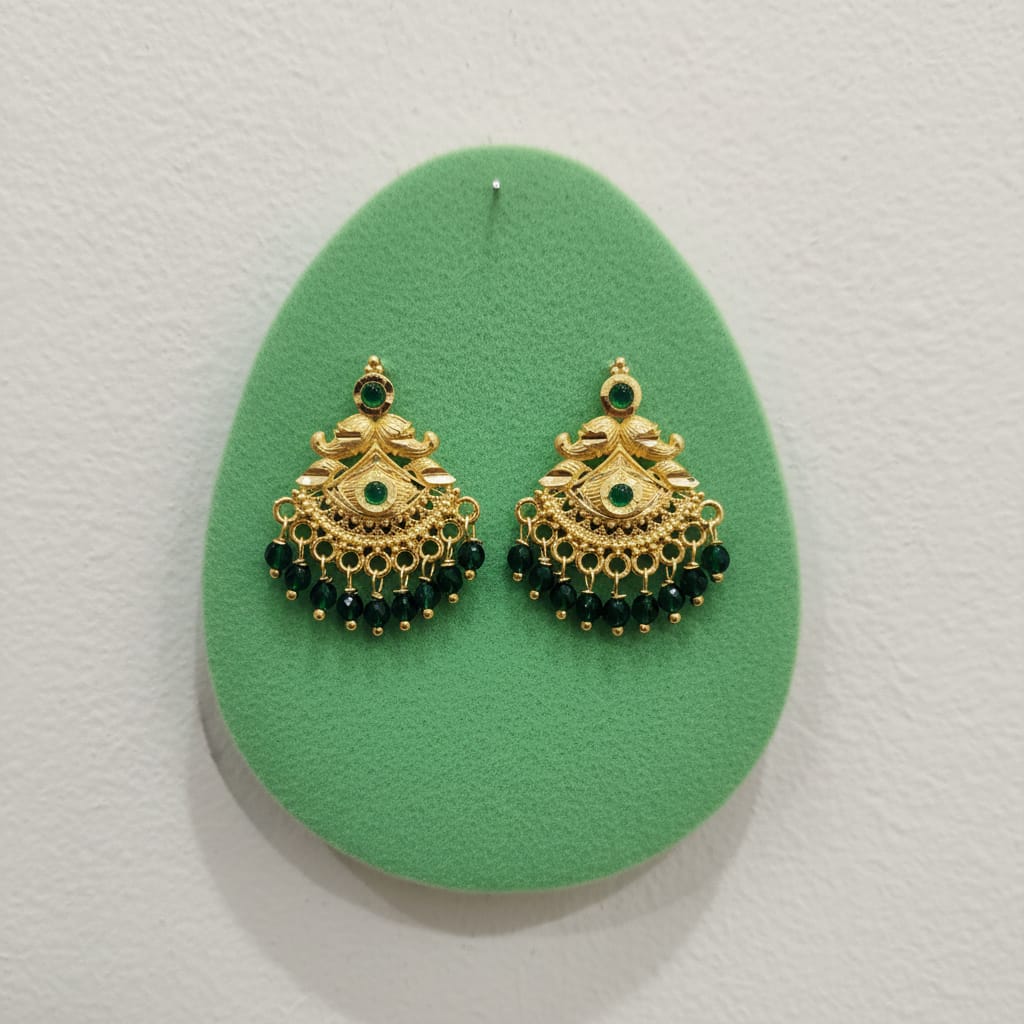 Temple Gold Peacock Chandbali Earrings