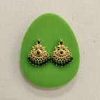 Temple Gold Peacock Chandbali Earrings