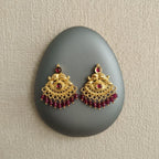 Temple Gold Peacock Chandbali Earrings