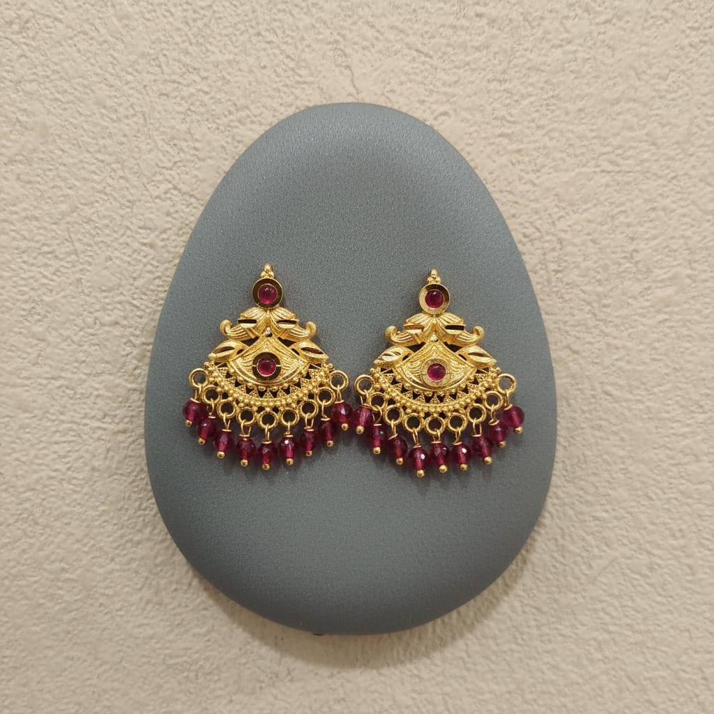Temple Gold Peacock Chandbali Earrings