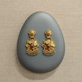 Gold Meenakari Floral Drop Earrings