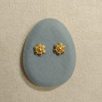 Gold Floral Cluster Ball Stud Earrings
