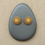 Gold Round Ghungroo Stud Earrings