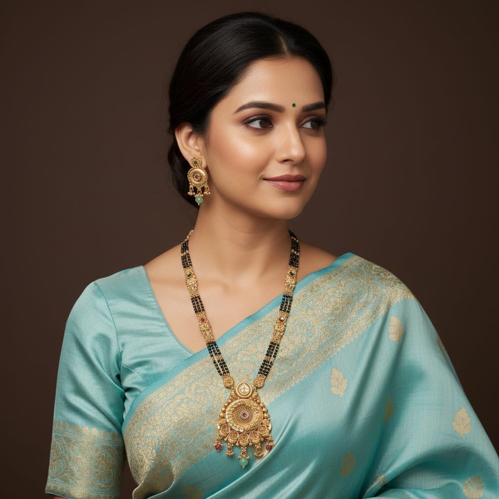 Rajwadi Chakra Mangalsutra Chain Set