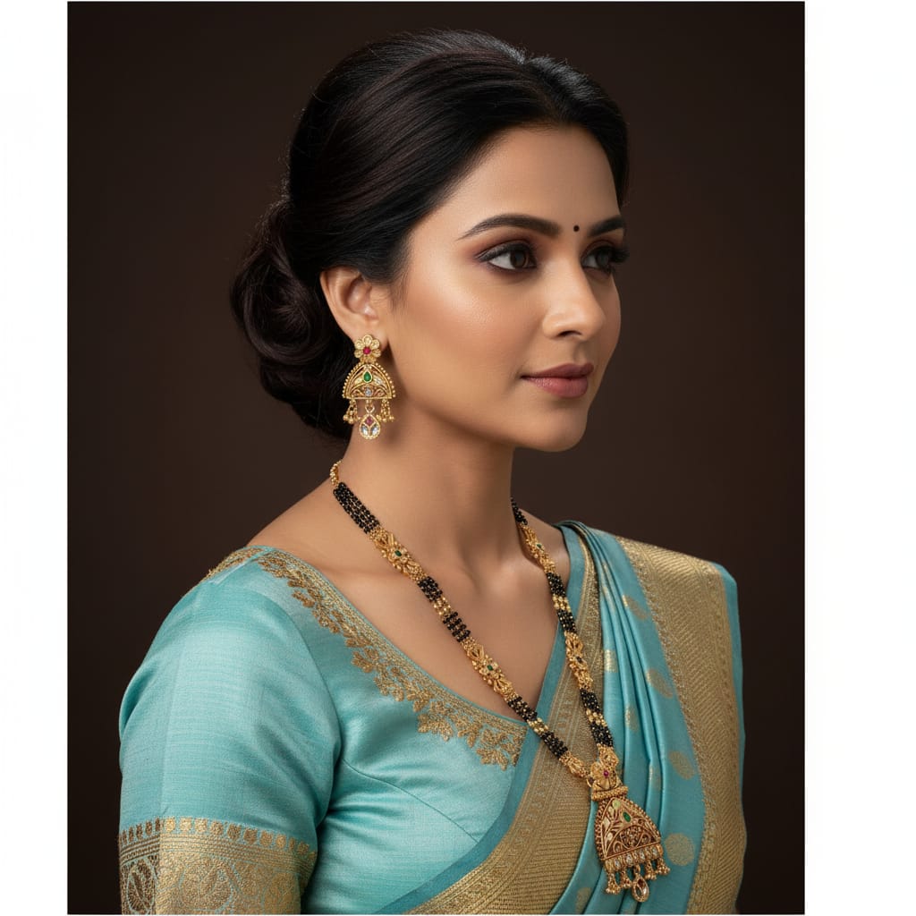 Rajwadi Jhumka Mangalsutra Chain Set