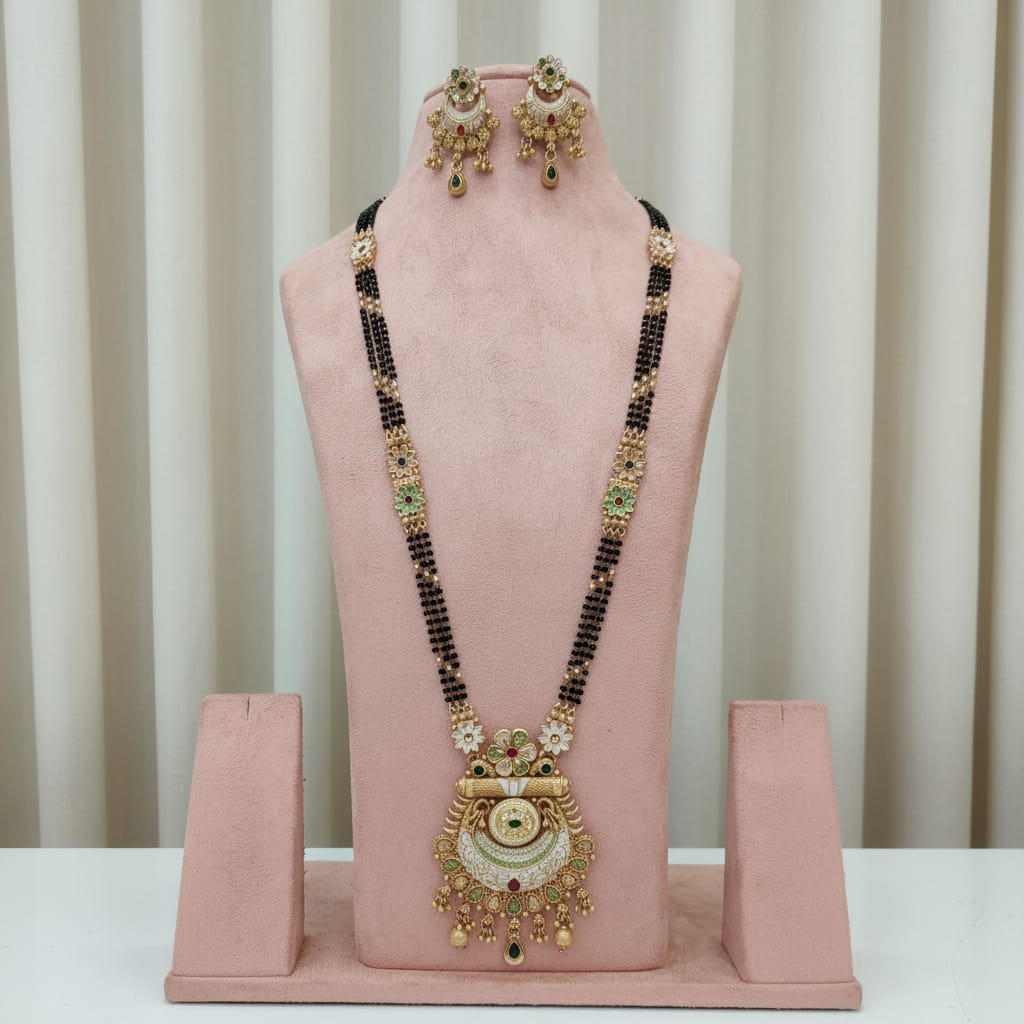 Rajwadi Meenakari Surya Mangalsutra