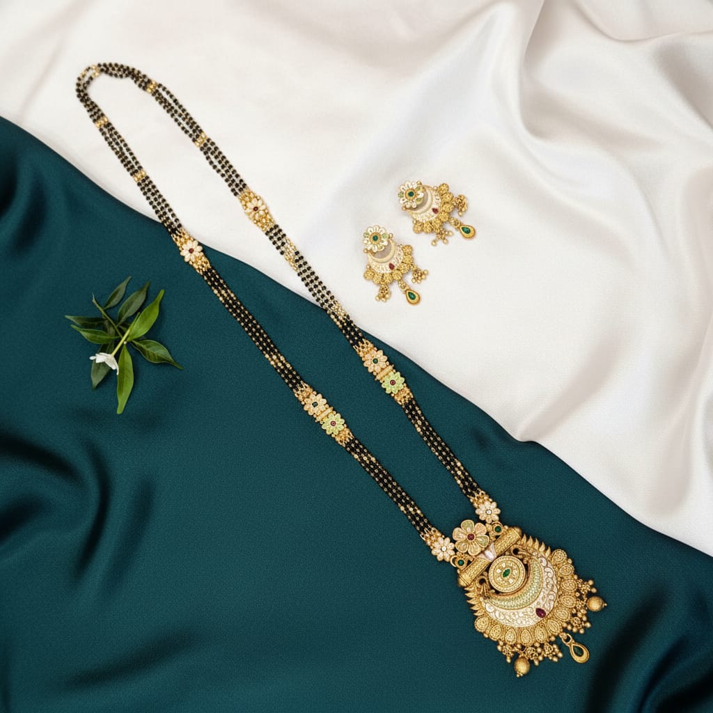 Rajwadi Meenakari Surya Mangalsutra