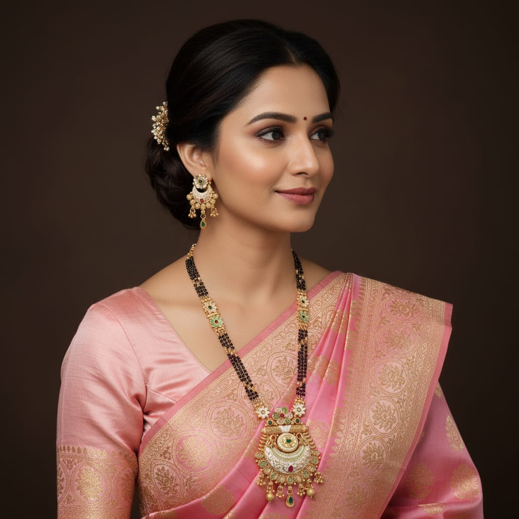 Rajwadi Meenakari Surya Mangalsutra