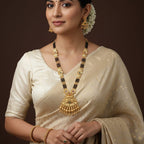 Long Mangalsutra Chain Set with Lakshmi Pendant Earrings