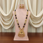 Long Mangalsutra Chain Set with Lakshmi Pendant Earrings