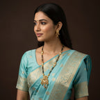 Long Mangalsutra Chain with Antique Gold Pendant